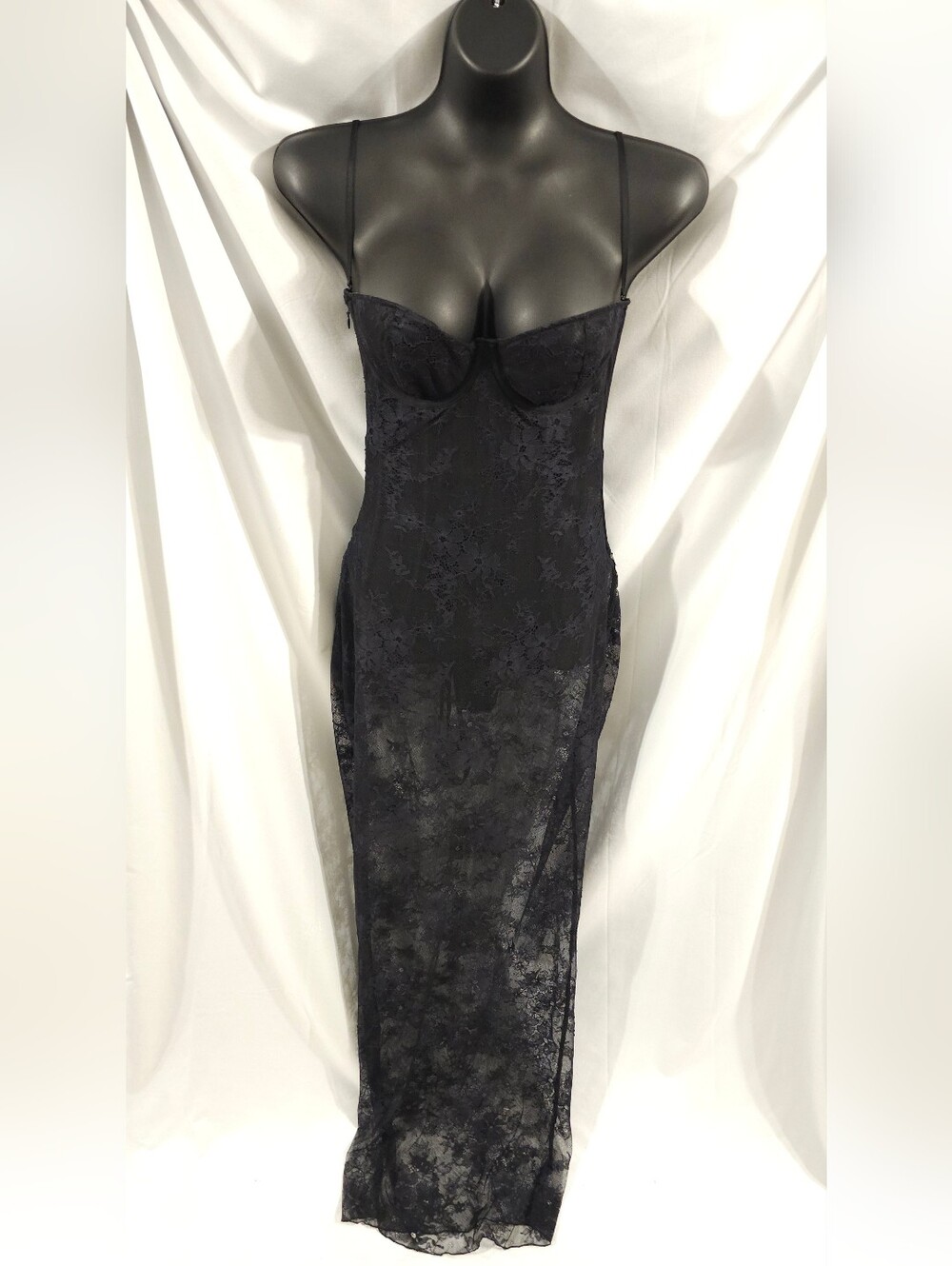 SKIMS Ultra Fine Lace Strapless Corset Long Dress DS-DRS-6472 Size MEDIUM - Picture 3 of 7